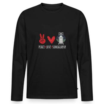 Kardiologe Medizinische Sonographie Ultraschall - Männer Premium Bio Langarmshirt - Schwarz - Vorne - Nico (187cm)