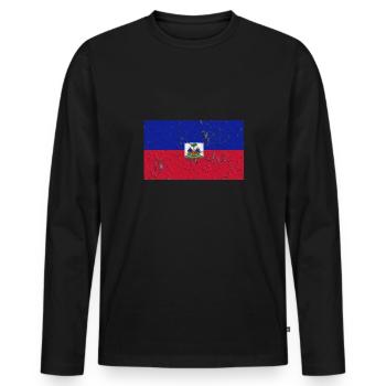 Vorname Haiti - Männer Premium Bio Langarmshirt - Schwarz - Vorne - Nico (187cm)