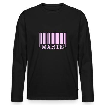 Marie Marie - T-shirt manches longues Premium bio Homme - noir - Devant - Nico (187cm)