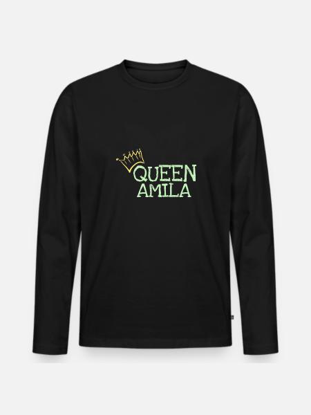 Gift for Amila - Men's Premium Organic Long Sleeve Shirt - black