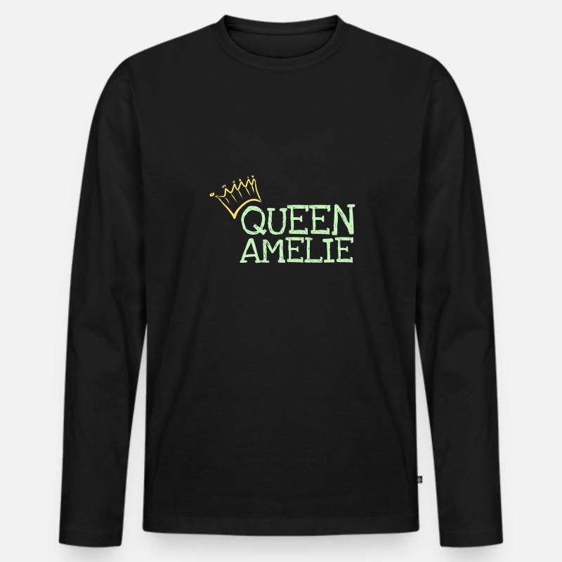Amelie als Vorname - Männer Premium Bio Langarmshirt - Schwarz