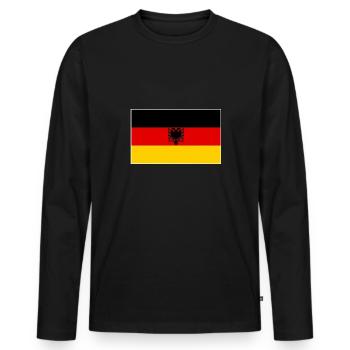 Drapeau albanais Aigle albanais Shqiponja - T-shirt manches longues Premium bio Homme - noir - Devant - Nico (187cm)