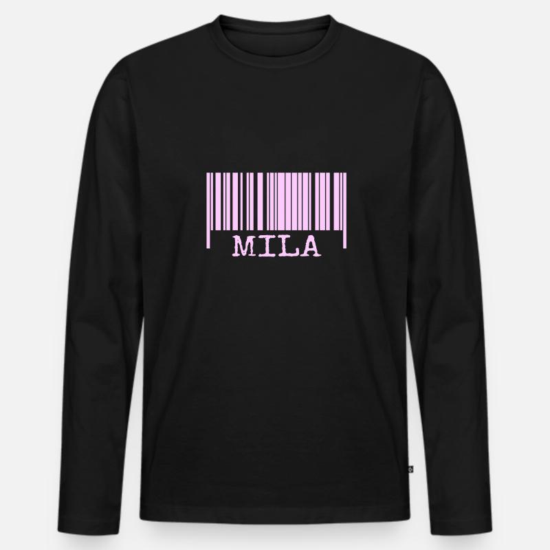 Mila Mila - Männer Premium Bio Langarmshirt - Schwarz
