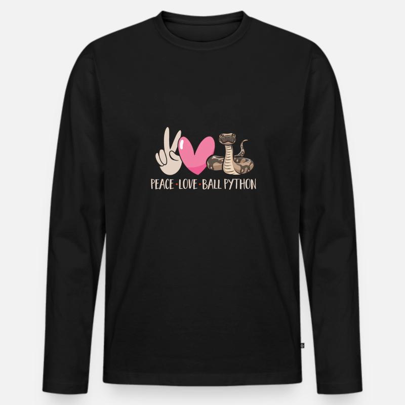 Ball Python Schlange Königspython - Männer Premium Bio Langarmshirt - Schwarz