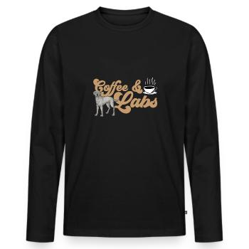 Silver Labrador Retriever Silver Lab - T-shirt manches longues Premium bio Homme - noir - Devant - Nico (187cm)