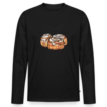 Cinnamon roll - Men's Premium Organic Long Sleeve Shirt - black - Front - Nico (187cm)