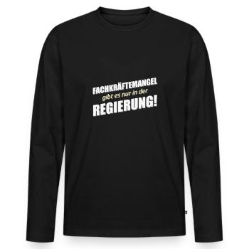 Fachkräftemangel in der Regierung - Männer Premium Bio Langarmshirt - Schwarz - Vorne - Nico (187cm)