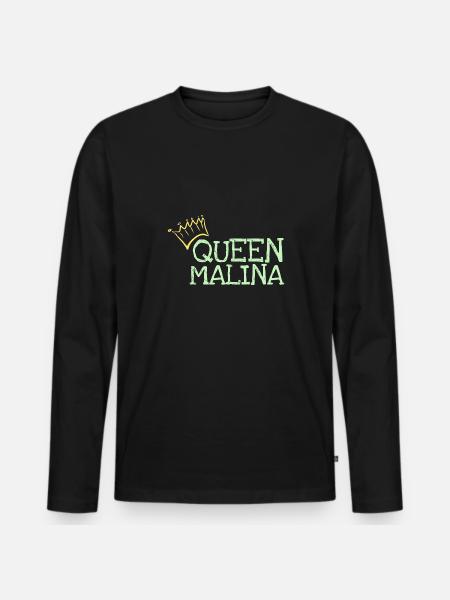 Vorname Malina - Männer Premium Bio Langarmshirt - Schwarz