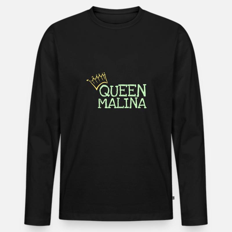 Vorname Malina - Männer Premium Bio Langarmshirt - Schwarz
