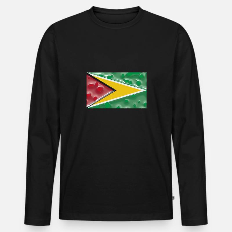 Guyana als Guyana - Männer Premium Bio Langarmshirt - Schwarz