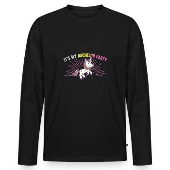 It's My Bachelor Party For Groom Unicorn Naughty - Männer Premium Bio Langarmshirt - Schwarz - Vorne - Nico (187cm)