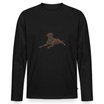Chocolate Labrador Retriever Hund - Männer Premium Bio Langarmshirt - Schwarz - Vorne - Nico (187cm)
