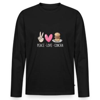 Concha Hispanic Mexican Pan Dulce - Men's Premium Organic Long Sleeve Shirt - black - Front - Nico (187cm)