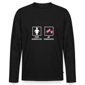 Rodeo Barrel Racing Pferd - Männer Premium Bio Langarmshirt - Schwarz - Vorne - Nico (187cm)