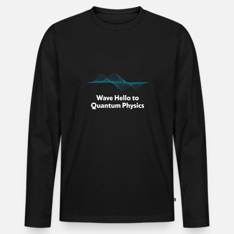 Wave Hello Quantum Physics Design - Männer Premium Bio Langarmshirt - Schwarz