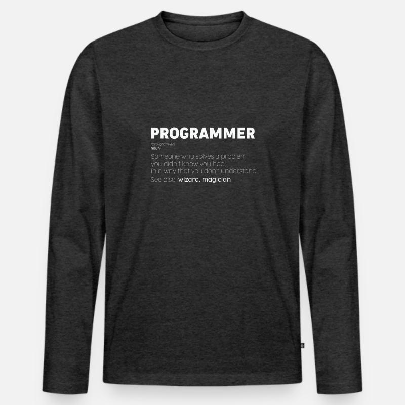 Programmer Noun Funny Coder Humor Nerd Men's Premium Organic Long Sleeve Shirt