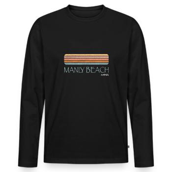 Manly Beach Australia - Männer Premium Bio Langarmshirt - Schwarz - Vorne - Nico (187cm)