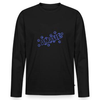 Dear Amalie, - Men's Premium Organic Long Sleeve Shirt - black - Front - Nico (187cm)