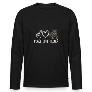 Bouvier australien Red Blue Heeler - T-shirt manches longues Premium bio Homme - noir - Devant - Nico (187cm)