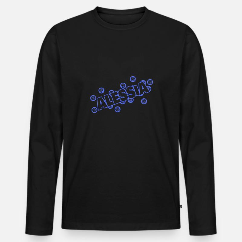 Liebe Alessia - Männer Premium Bio Langarmshirt - Schwarz