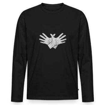 Drapeau albanais Aigle albanais Shqiponja - T-shirt manches longues Premium bio Homme - noir - Devant - Nico (187cm)