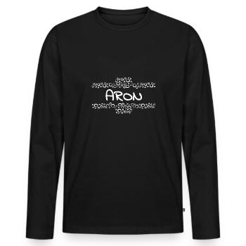 Cadeau pour Aron - T-shirt manches longues Premium bio Homme - noir - Devant - Nico (187cm)