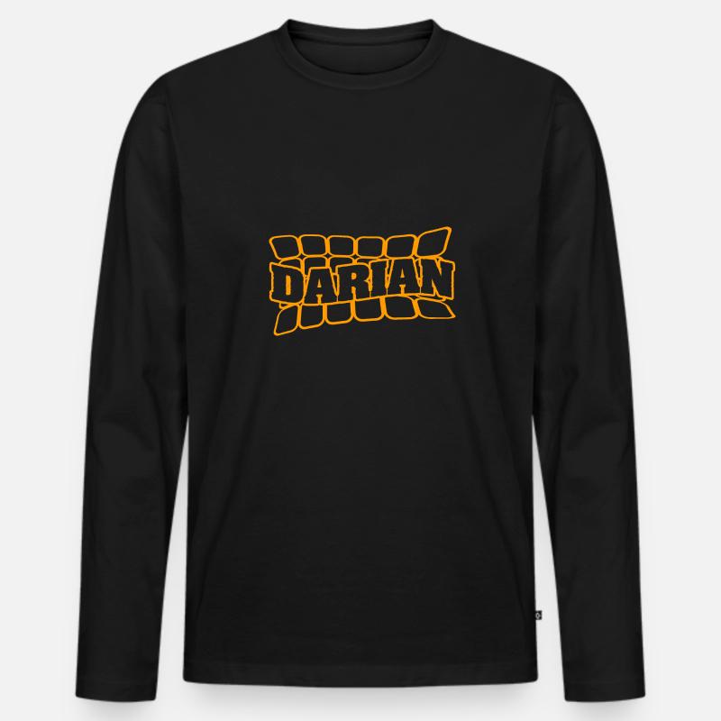 Darian als Name - Männer Premium Bio Langarmshirt - Schwarz