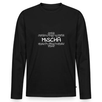 First name Mischa - Men's Premium Organic Long Sleeve Shirt - black - Front - Nico (187cm)