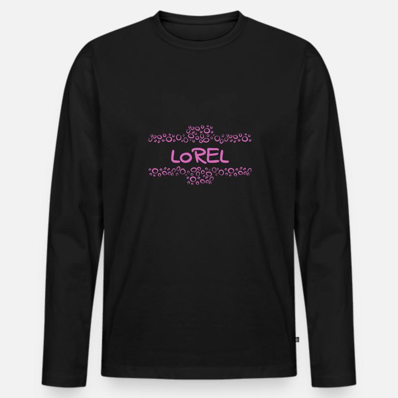 Vorname Lorel - Männer Premium Bio Langarmshirt - Schwarz