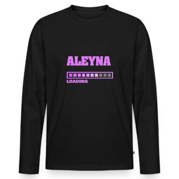 Baby Aleyna - Männer Premium Bio Langarmshirt - Schwarz - Vorne - Nico (187cm)