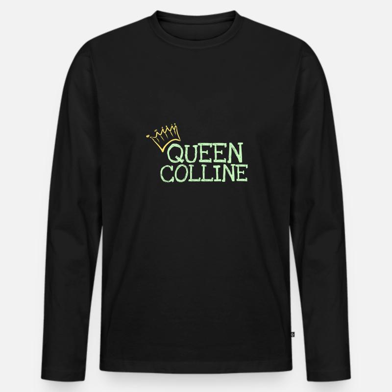 Vorname Colline - Männer Premium Bio Langarmshirt - Schwarz