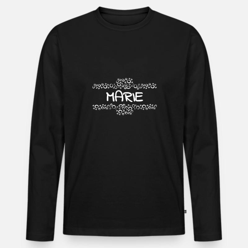 Marie - Männer Premium Bio Langarmshirt - Schwarz