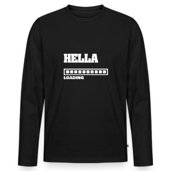 Hella bébé - T-shirt manches longues Premium bio Homme - noir - Devant - Nico (187cm)