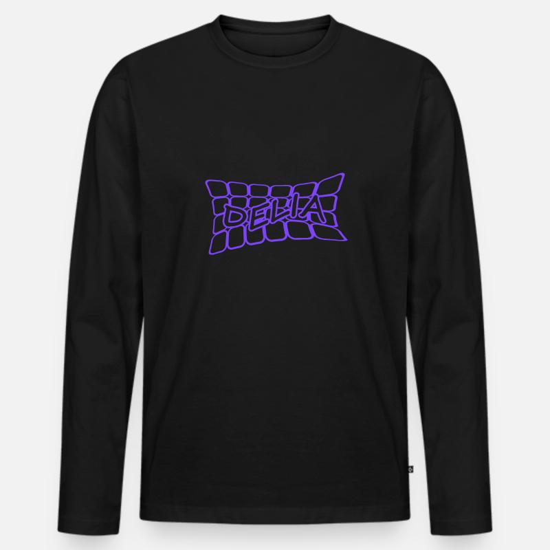 Name Delia - Männer Premium Bio Langarmshirt - Schwarz