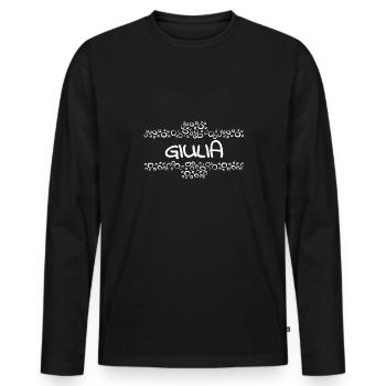 First name Giulia - Men's Premium Organic Long Sleeve Shirt - black - Front - Nico (187cm)