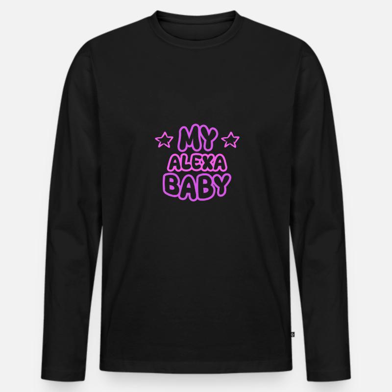 Alexa als Vorname - Männer Premium Bio Langarmshirt - Schwarz