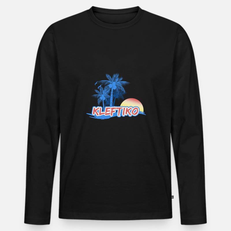Strand Kleftiko - Männer Premium Bio Langarmshirt - Schwarz