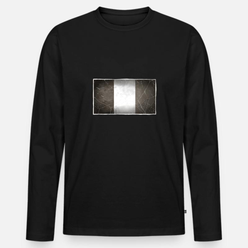 Frankreich - Männer Premium Bio Langarmshirt - Schwarz