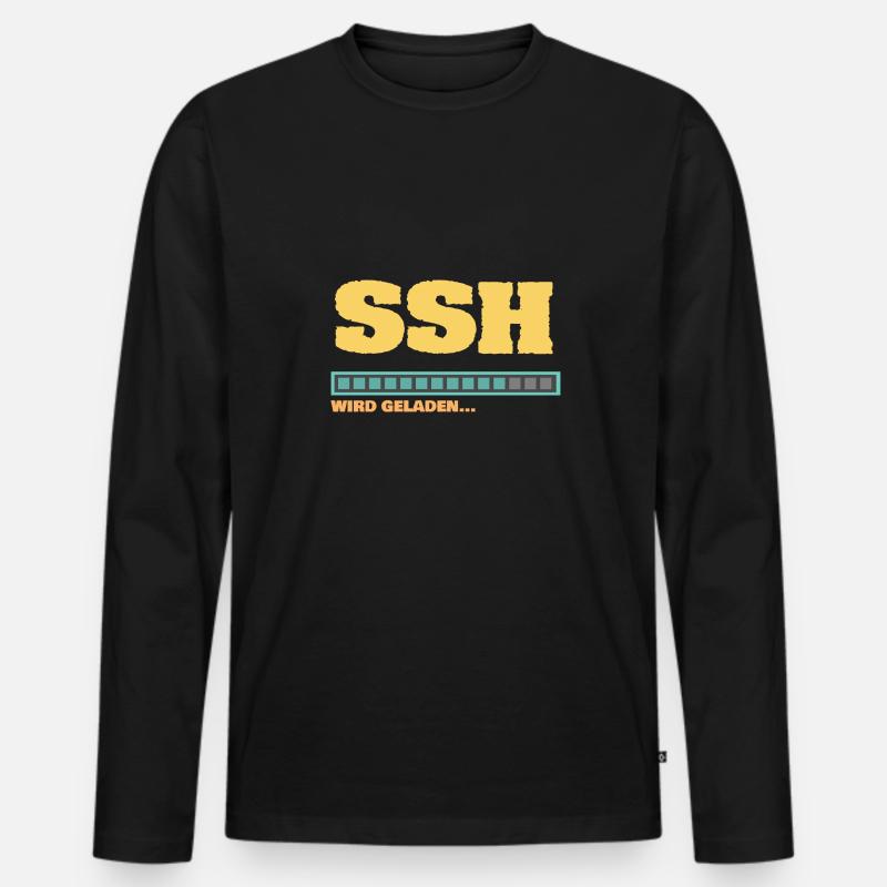 Ladebalken SSH Verschlüsselung wird geladen - Männer Premium Bio Langarmshirt - Schwarz