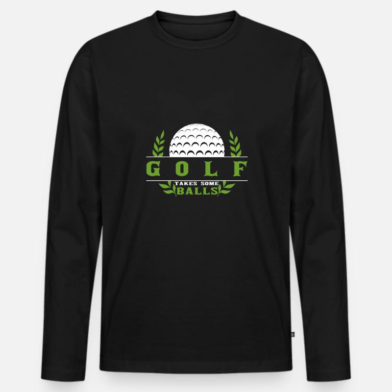 Golf Geschenk Witz Golfspieler Golfer - Männer Premium Bio Langarmshirt - Schwarz