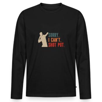 Kugelstoßen Werfen Leichtathletik - Männer Premium Bio Langarmshirt - Schwarz - Vorne - Nico (187cm)