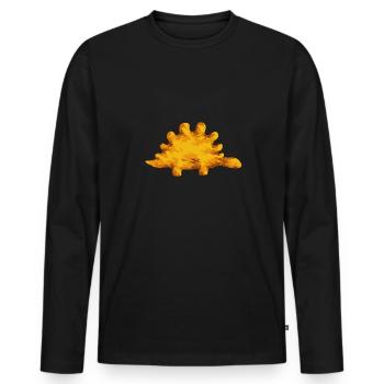 Dino Nuggets Dinosaurier Chicken Nuggets - Männer Premium Bio Langarmshirt - Schwarz - Vorne - Nico (187cm)