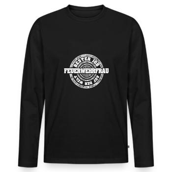 Job Firefighter - Men's Premium Organic Long Sleeve Shirt - black - Front - Nico (187cm)