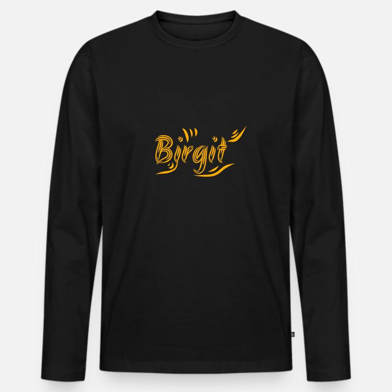 Birgit - Männer Premium Bio Langarmshirt - Schwarz