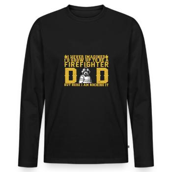 Feuerwehrmann Feuerwehr & Sprüche - Männer Premium Bio Langarmshirt - Schwarz - Vorne - Nico (187cm)