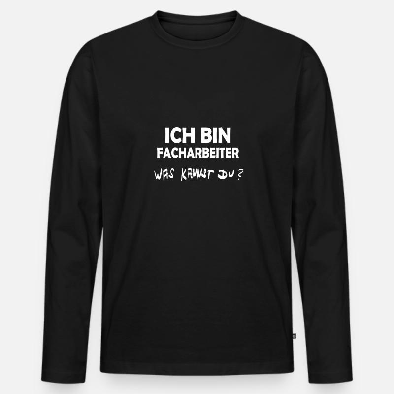 Facharbeiter - Männer Premium Bio Langarmshirt - Schwarz