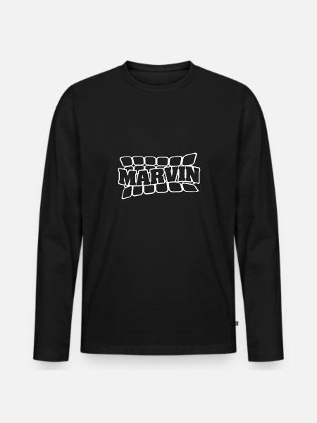 Marvin - Men's Premium Organic Long Sleeve Shirt - black
