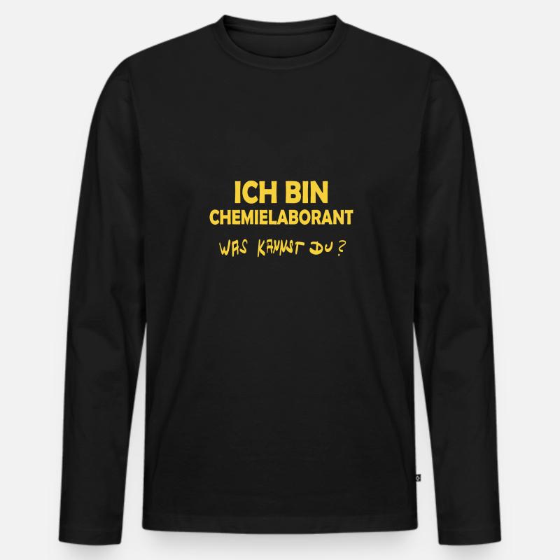Chemielaborant als Beruf - Männer Premium Bio Langarmshirt - Schwarz