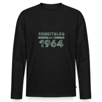 1964 - Männer Premium Bio Langarmshirt - Schwarz - Vorne - Nico (187cm)