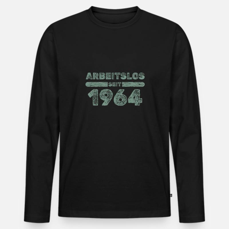 1964 - Männer Premium Bio Langarmshirt - Schwarz